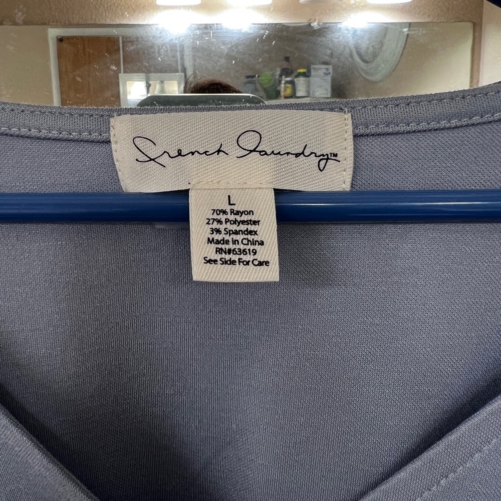 French Laundry Lavender V-Neck Blouse - Picture 3 of 5